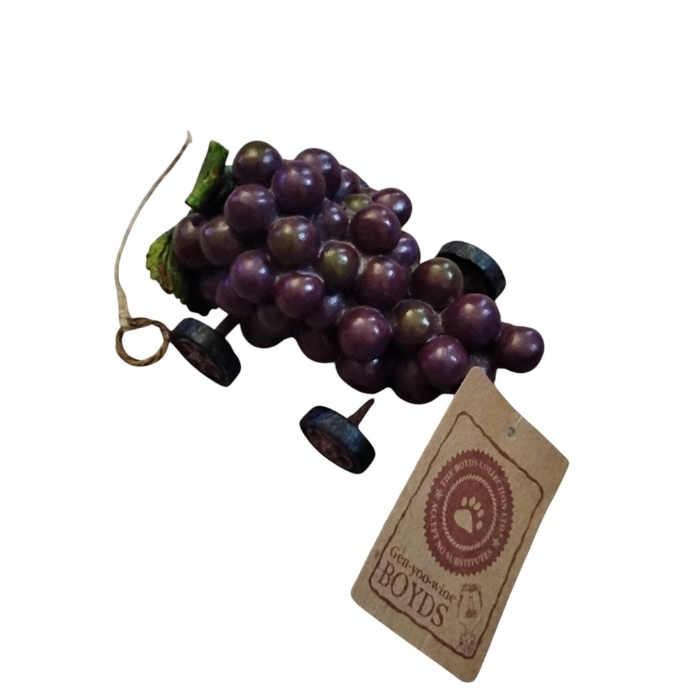 Boyds Collection Beardeaux Tug Along Purple Grapes Figurine 654104 Wine Decor